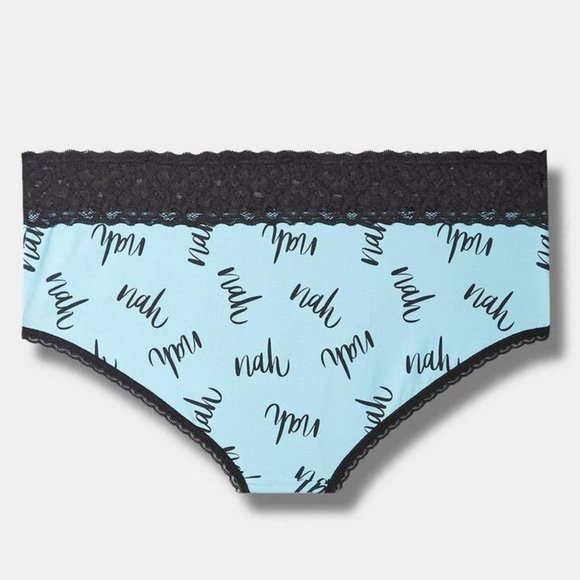 ♥️NWT VINTAGE TORRID PANTY - MID-RISE - CHEEKY - LACE TRIM - GRAPHIC NAH - Picture 3 of 9